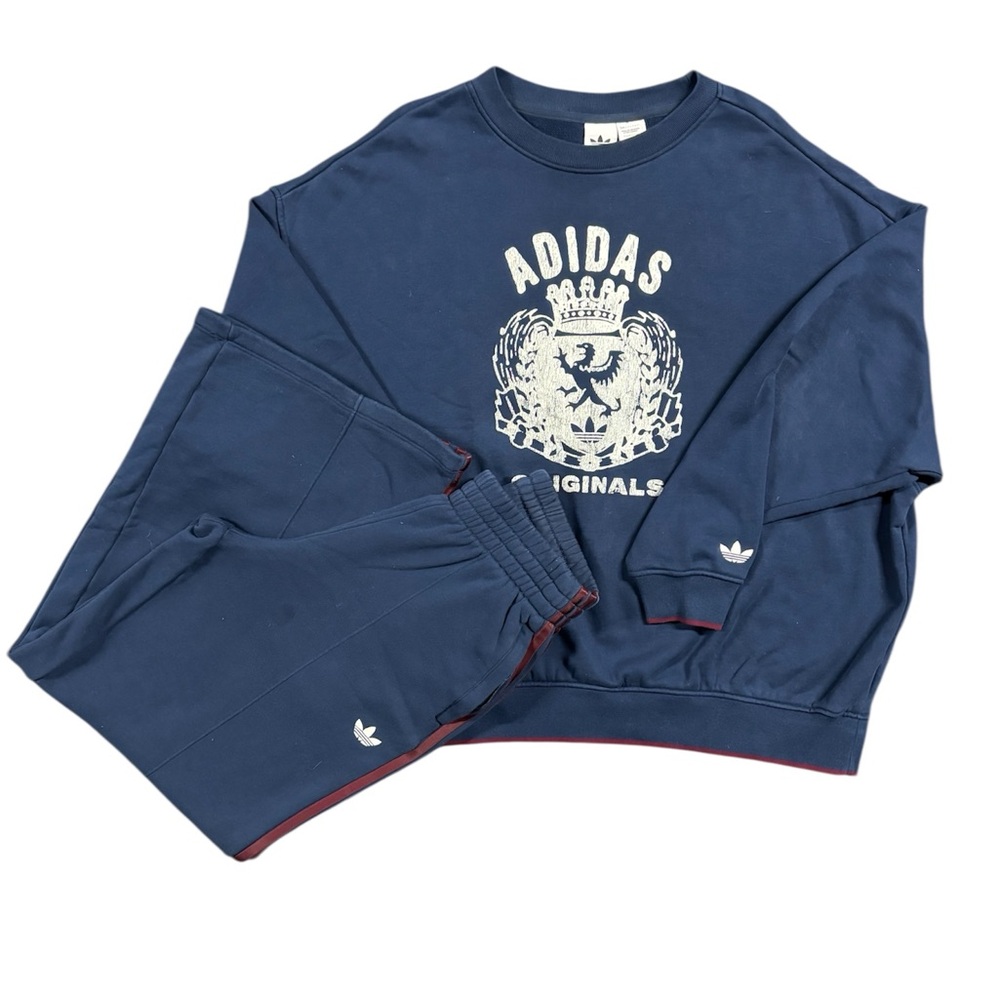 adidas Navy Blue Track Pants & Sweatshirt Set